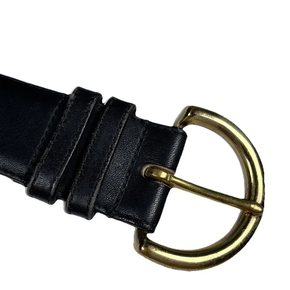 Coach Black Leathr Brass Belt Large Coach Black Leather Belt with Brass Buckle, Size XL main image 4